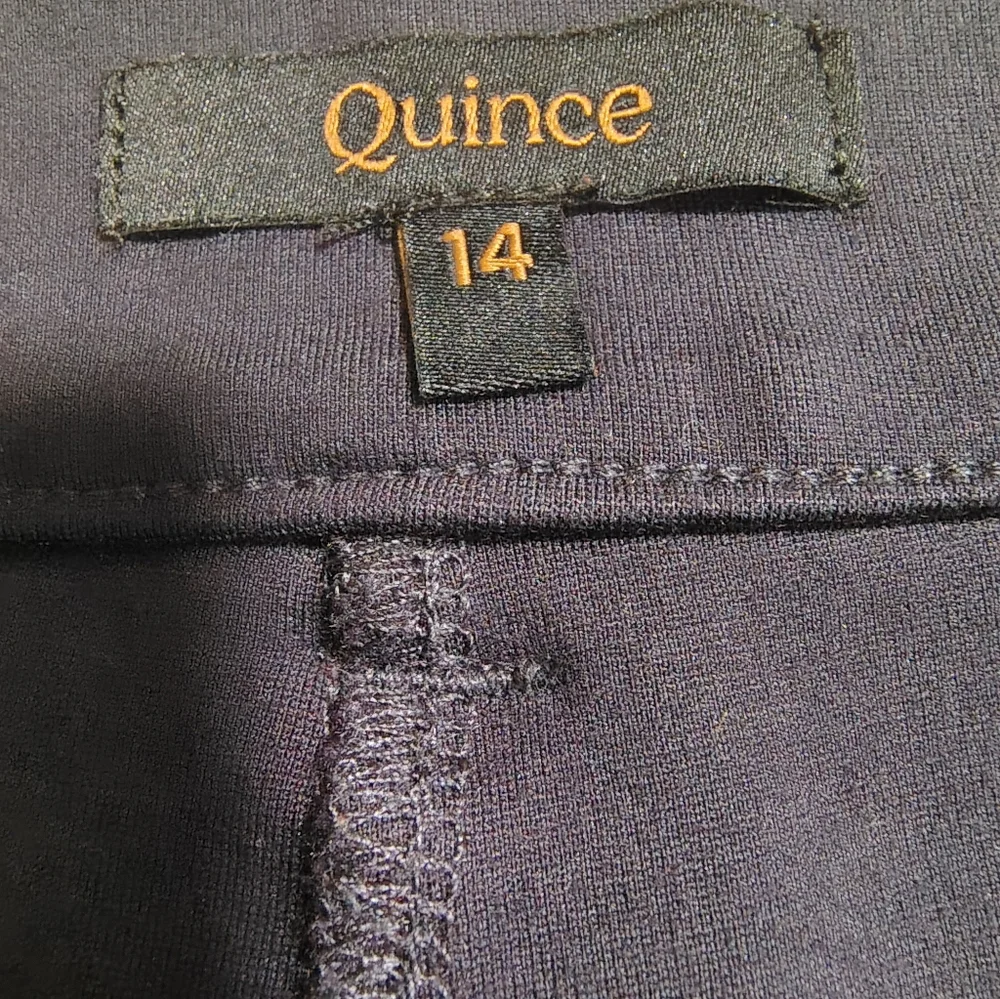 Quince $120 Ultra-Stretch Ponte Cropped Wide Leg Pants Navy Women 14 Minimalist - Picture 7 of 10
